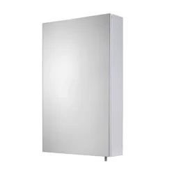 Croydex Finchley Stainless Steel Single Door Mirror Cabinet With FlexiFix -Bathroom Furniture wc940005 d2