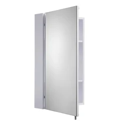 Croydex Finchley Stainless Steel Single Door Mirror Cabinet With FlexiFix