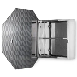Croydex Favo Octagonal Mirrored Door Cabinet With Bevelled Edging -Bathroom Furniture wc970005 d2