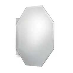 Croydex Favo Octagonal Mirrored Door Cabinet With Bevelled Edging -Bathroom Furniture wc970005 d3