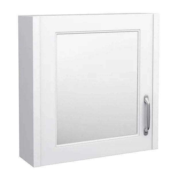 York Traditional White Ash 1 Door Mirror Cabinet (600 X 162mm) 4 York Traditional White Ash 1 Door Mirror Cabinet (600 X 162mm) - Image 2