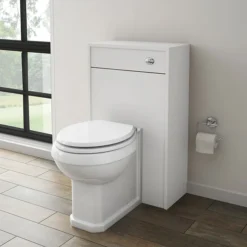 York Traditional White Ash BTW WC Unit With Pan & Top-Fixing Seat -Bathroom Furniture yorktraditionalwhiteashbtwwcunitwithpan d1
